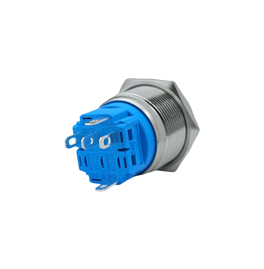E75 22MM METAL BUTON YAYLI 12-24V TURUNCU LED 1NO/1NC
