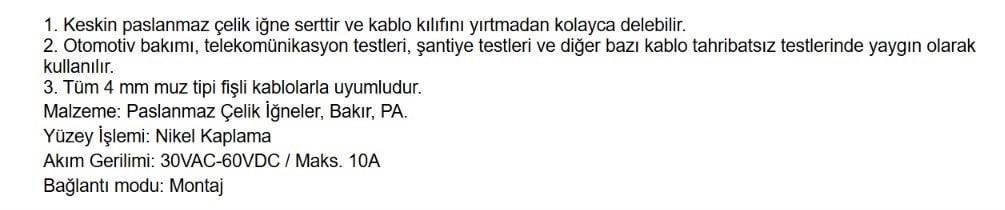 IC-241A-2 TEST PROB İĞNELİ TİP