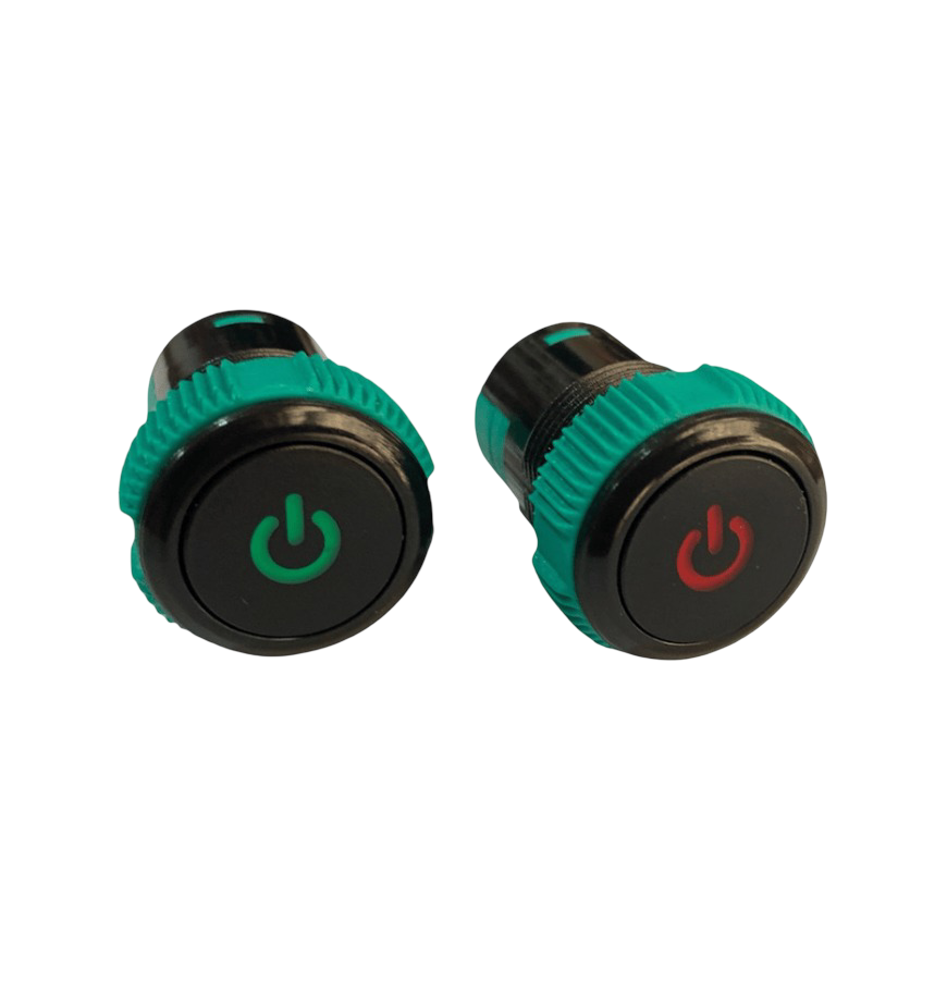 IPS19-10T  19mm Plastik LEDli Yaylı Power simgeli Buton