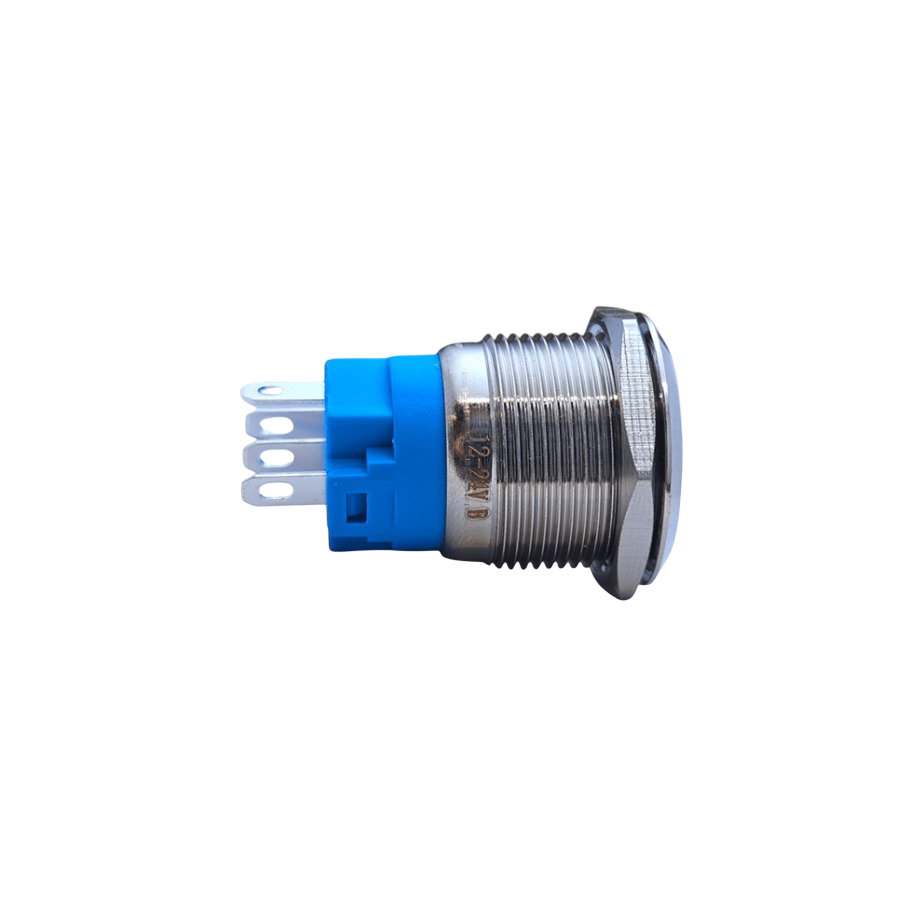 E56 19MM METAL BUTON YAYLI 12-24V KIRMIZI LED 1NO/1NC