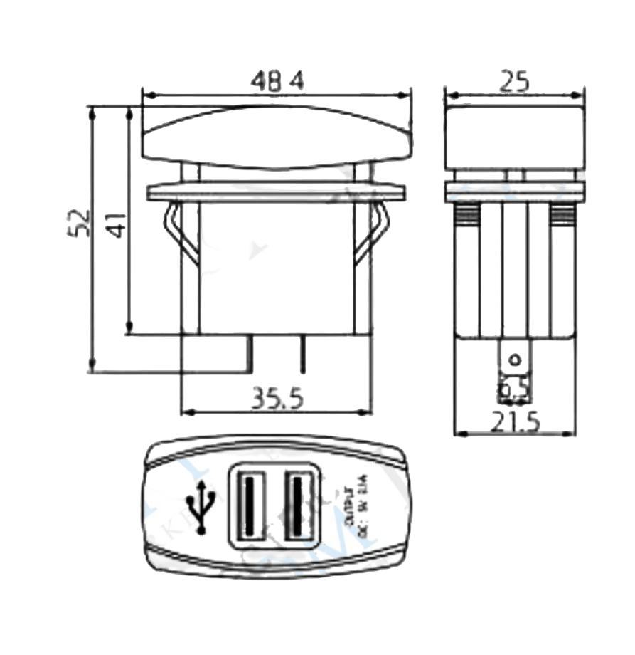 IC-266C-3 Marin Tip İkili USB 12-24V - 5V/3.1A
