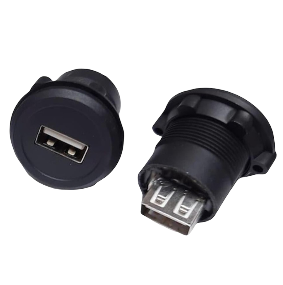USB-01C-BK 22MM PANO TİP SİYAH USB A DİŞİ SOKET