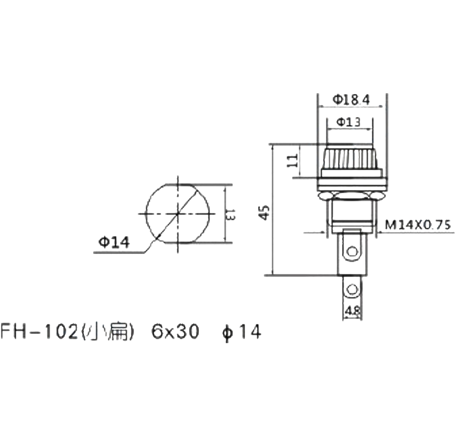 IC-236 Sigorta Yuvası 6x30mm Ø14mm