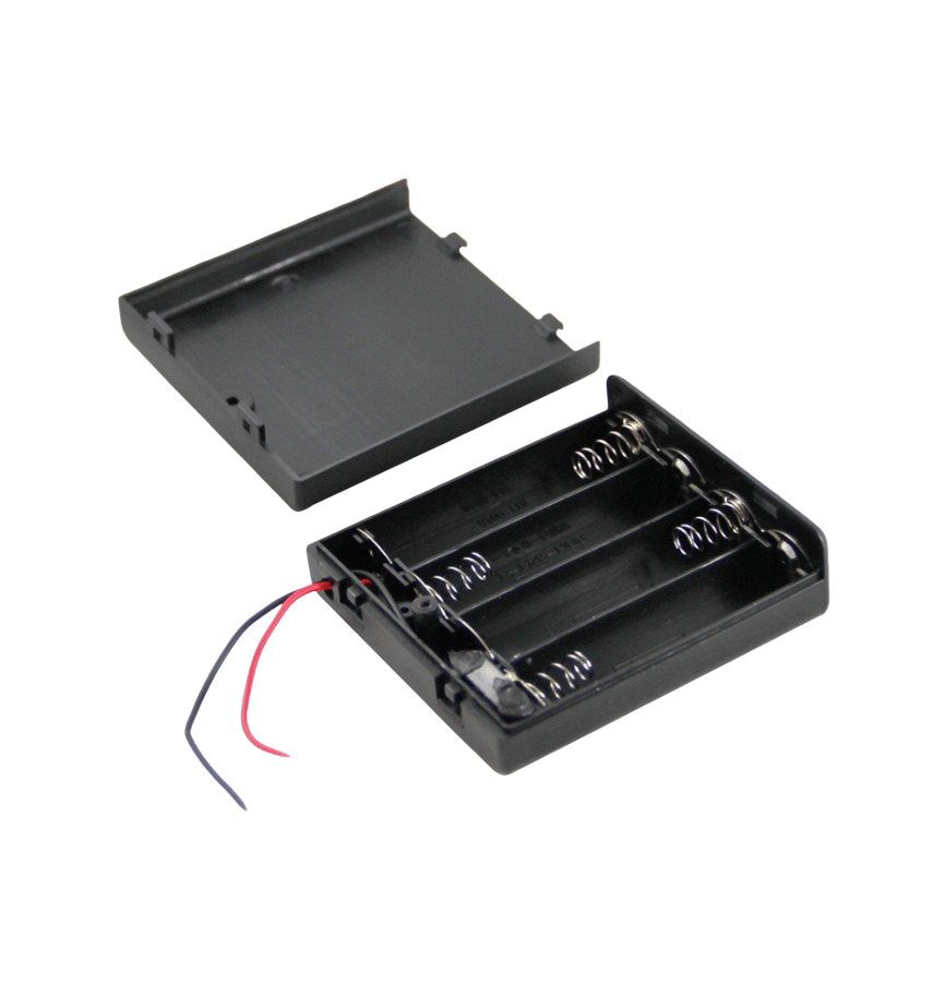 IC-233F Pil Yuvası 4lü Kapaklı Switchli (AA)