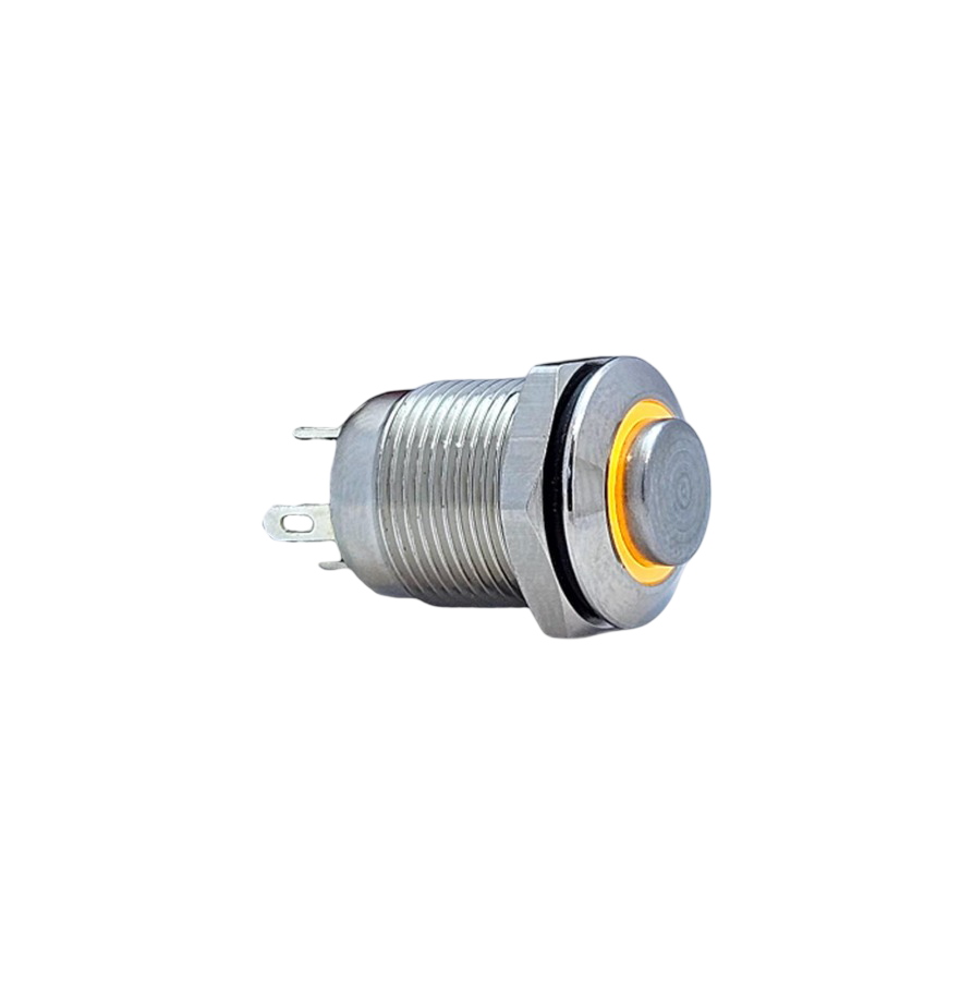 12MM YAYLI LEDLİ METAL BUTON - 1NO - IP67