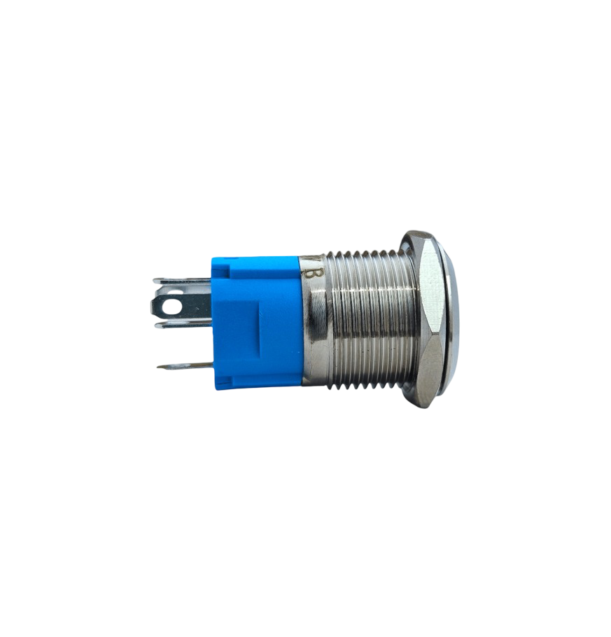 E38-1 16MM METAL BUTON YAYLI 12-24V TURUNCU LED 1NO/1NC