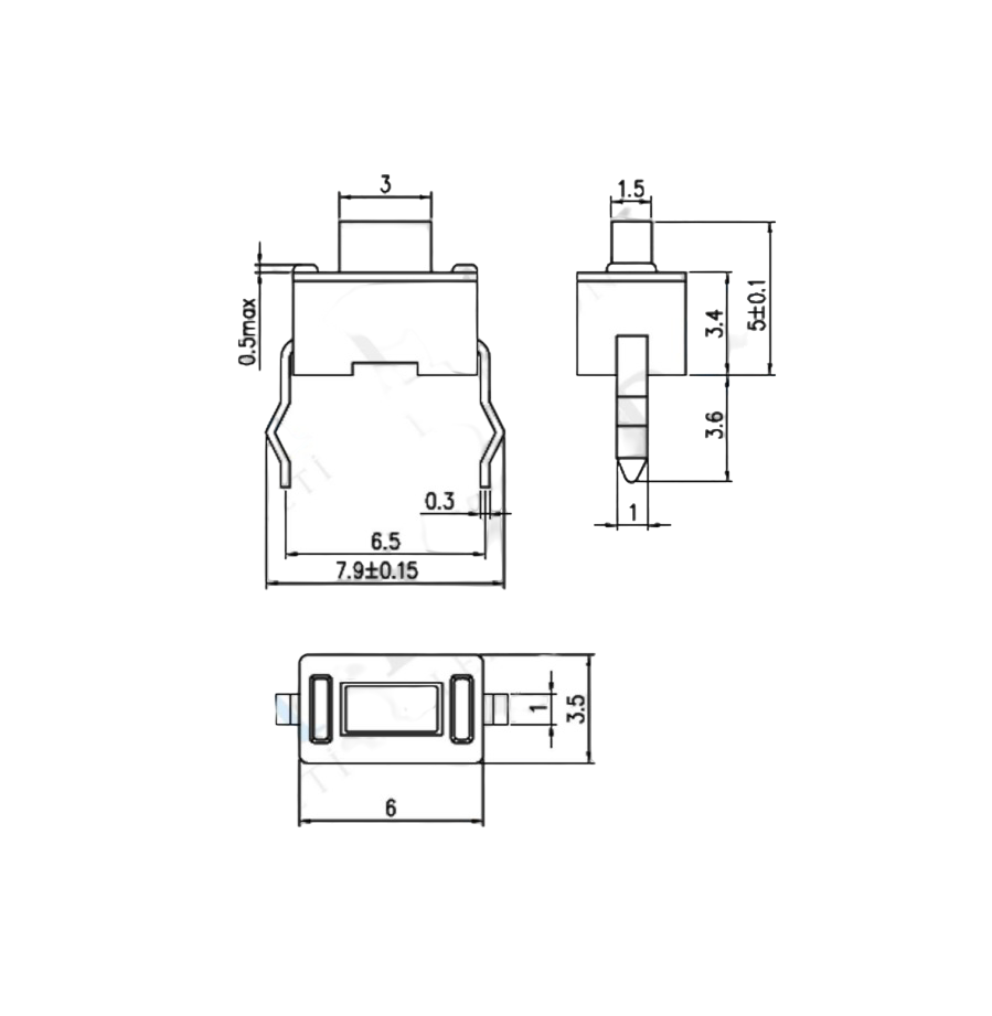 IC-201 Tact Switch Pioneer Buton 3,5x6 Kısa Bacak