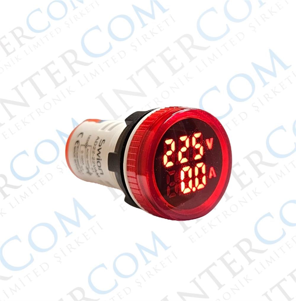 AD22-22VA 22mm Dijital Volt-Ampermetre