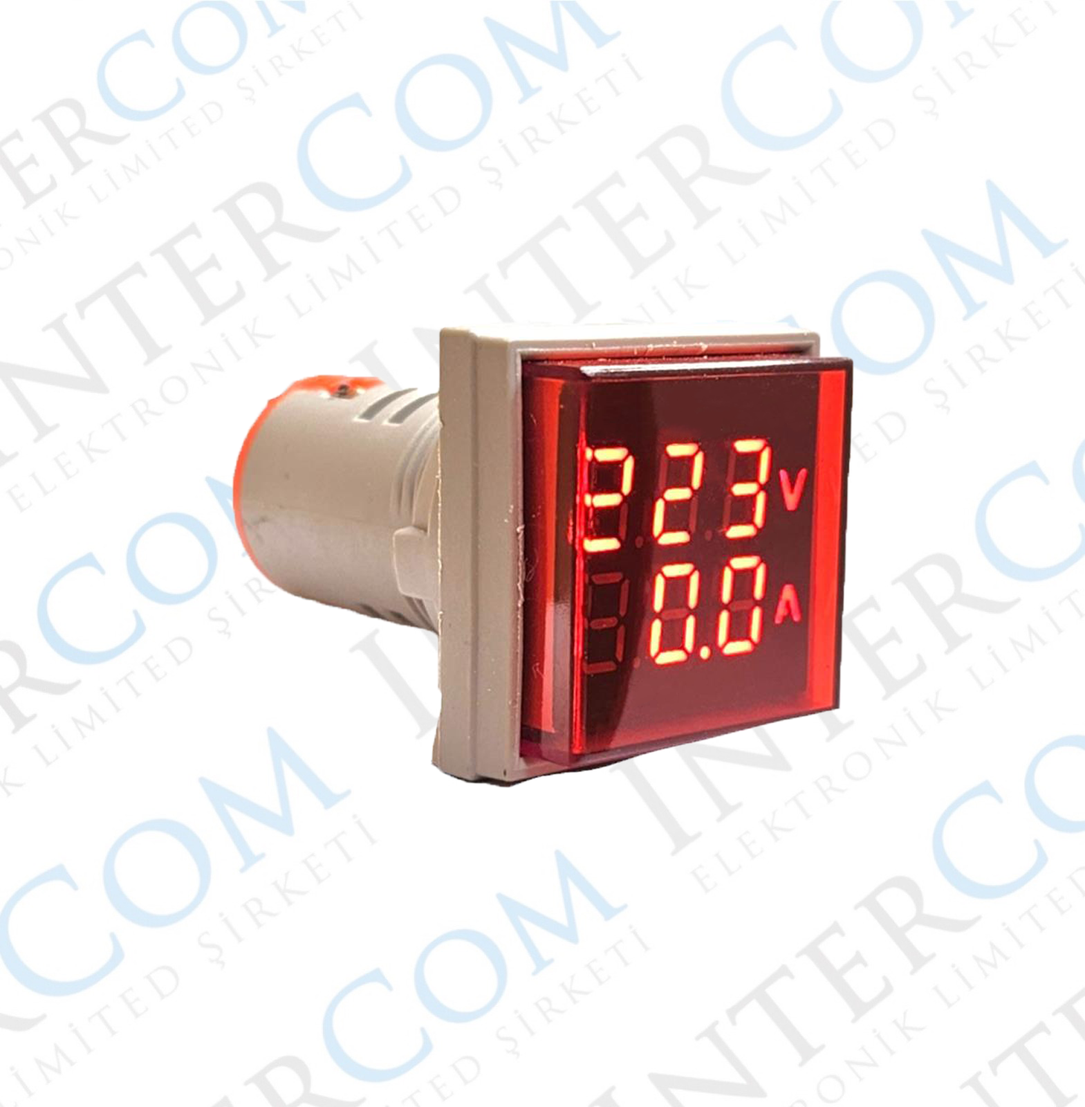 AD22-22VAS 22mm Dijital Volt-Ampermetre Kare