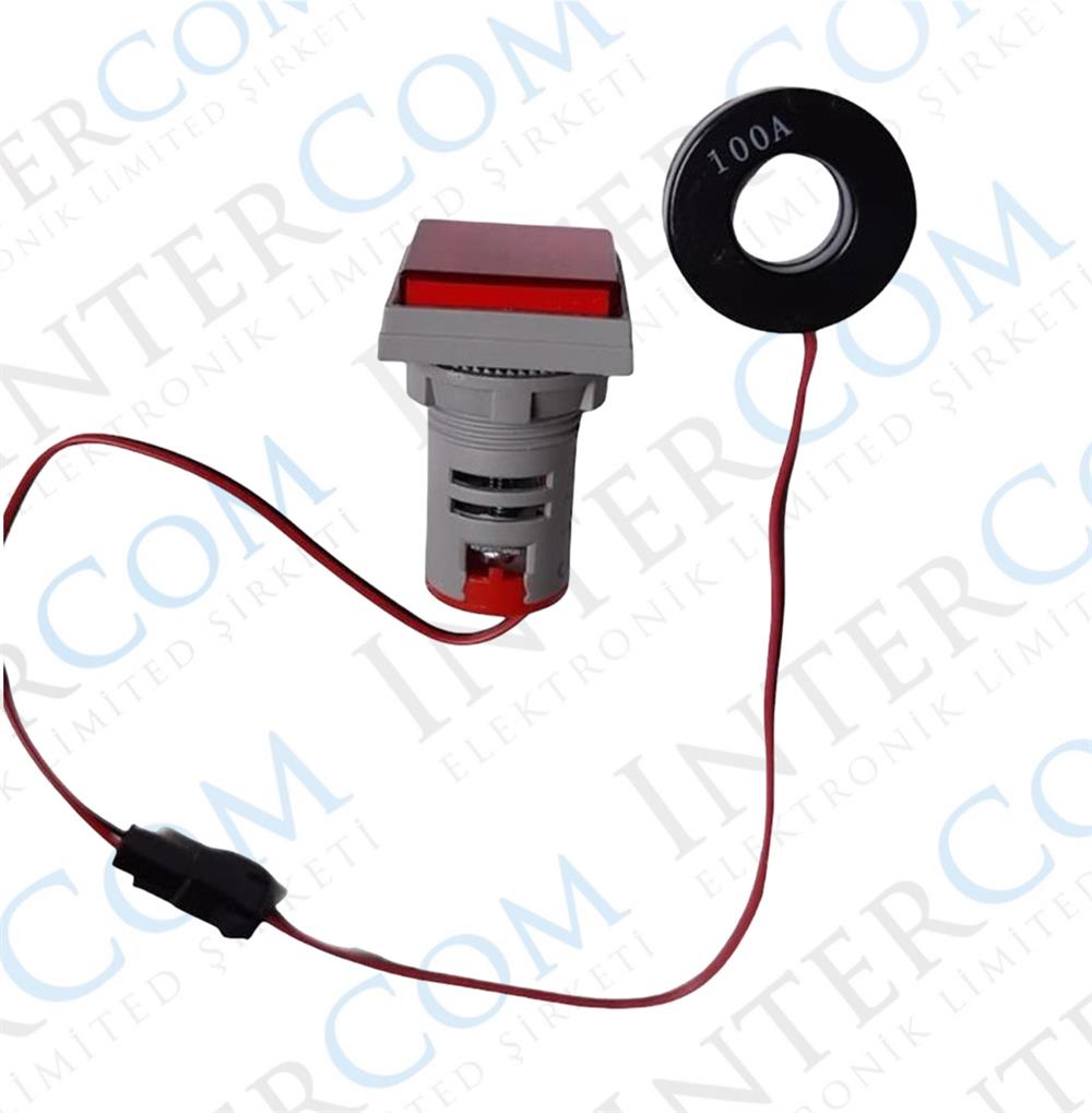 AD22-22VAS 22mm Dijital Volt-Ampermetre Kare