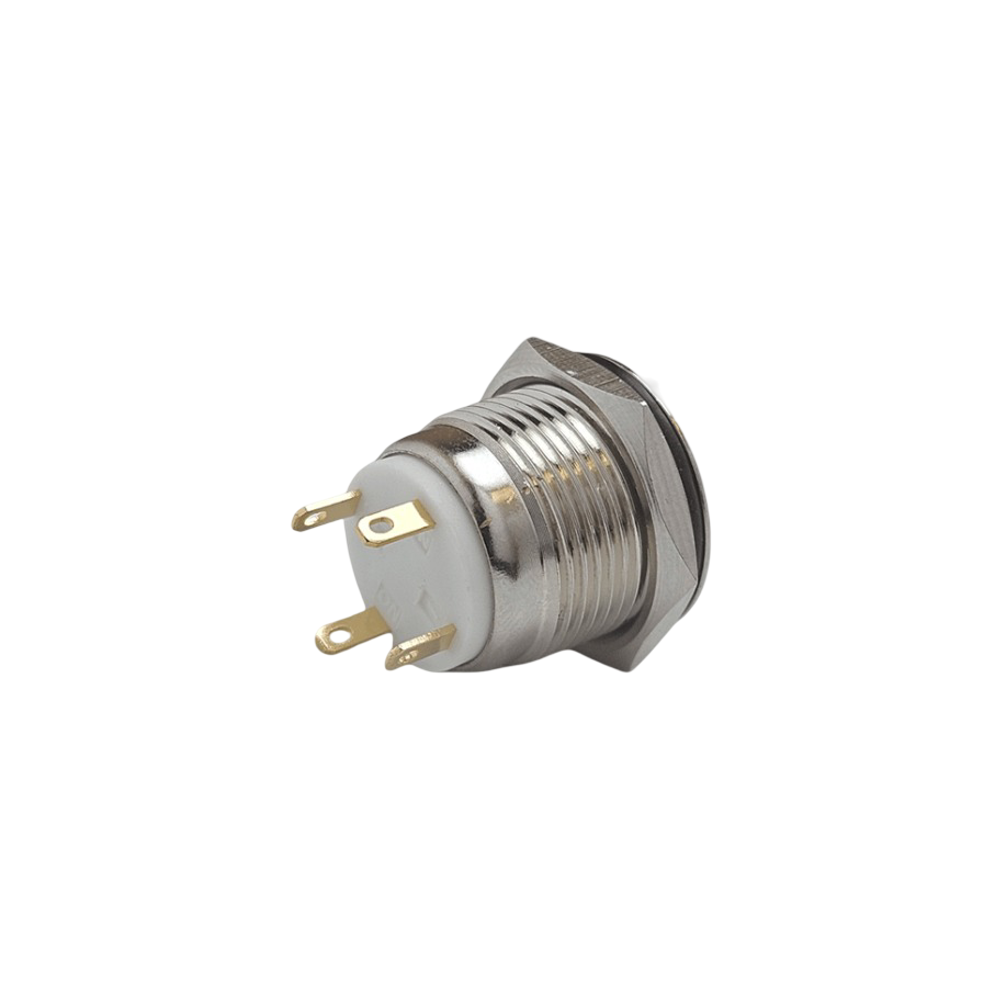 E36 16MM METAL BUTON YAYLI 12-24V MAVİ LED 1NO