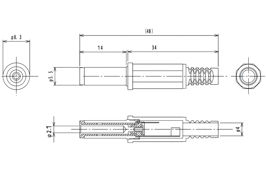 IC-252 DC Jak 2.1mm Uzun