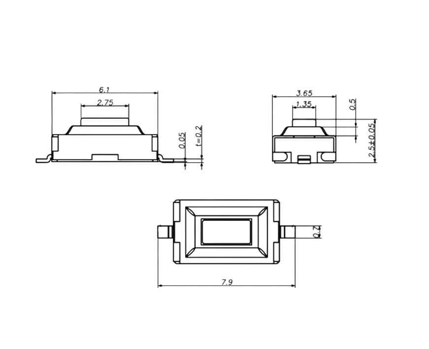 IC-201 Tact Switch Pioneer Buton 3x6x2.5mm SMD