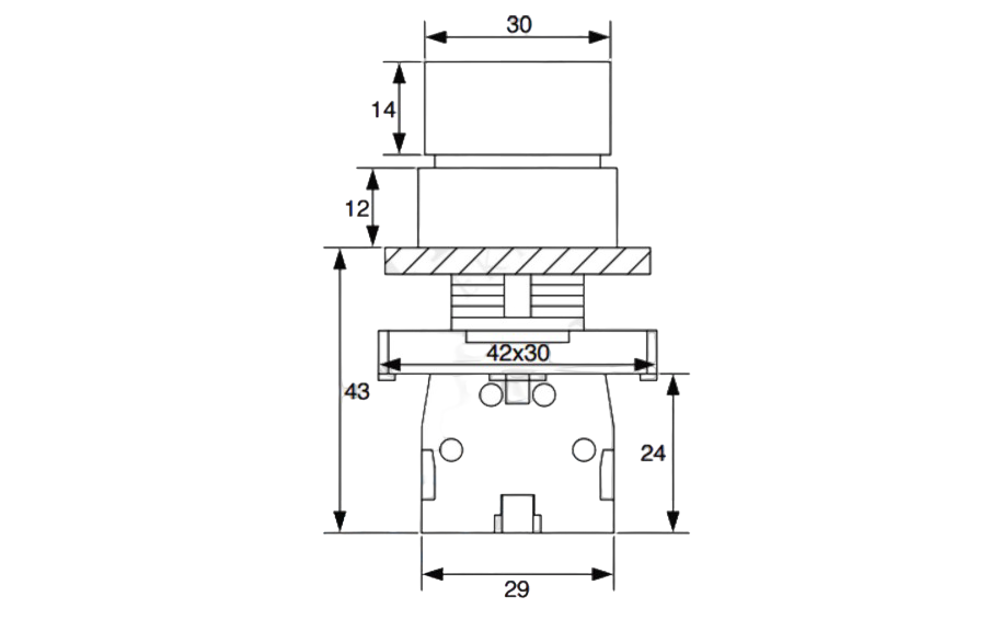 LAY5-ED41 22mm Kısa Mandal 0-1 Yaylı (1NO)