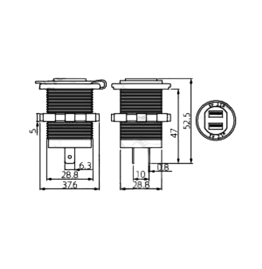 IC-266D Pano Tipi Voltmetreli 2li USB