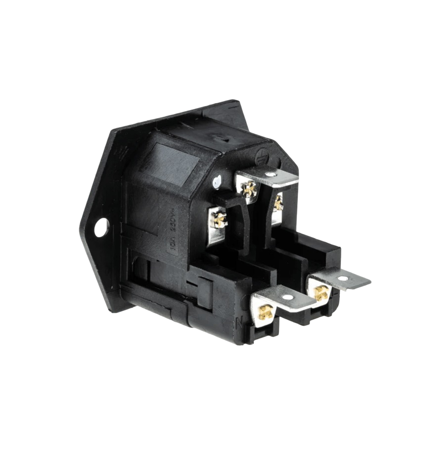 IC-213B C14 Power Soket Erkek Çift Fuseli Kulaklı