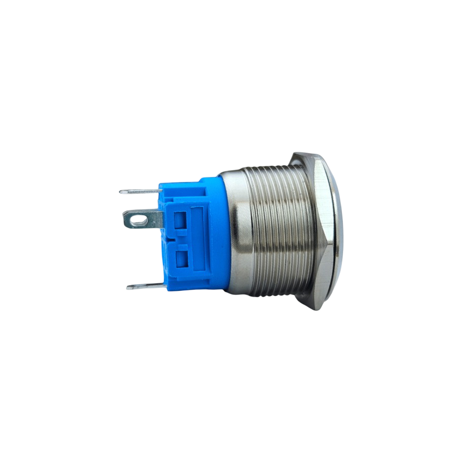 E69 22MM METAL BUTON YAYLI 12-24V KIRMIZI LED 1NO/1NC