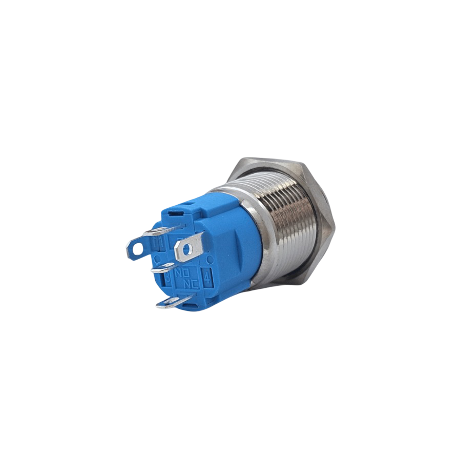 E23 16MM METAL BUTON KALICILI 12-24V TURUNCU LED 1NO/1NC