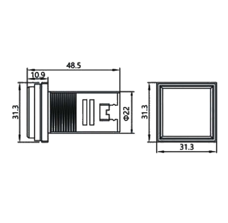 22mm Kısa Mandal 0-1 Kalıcı Düz Tip (1NO)