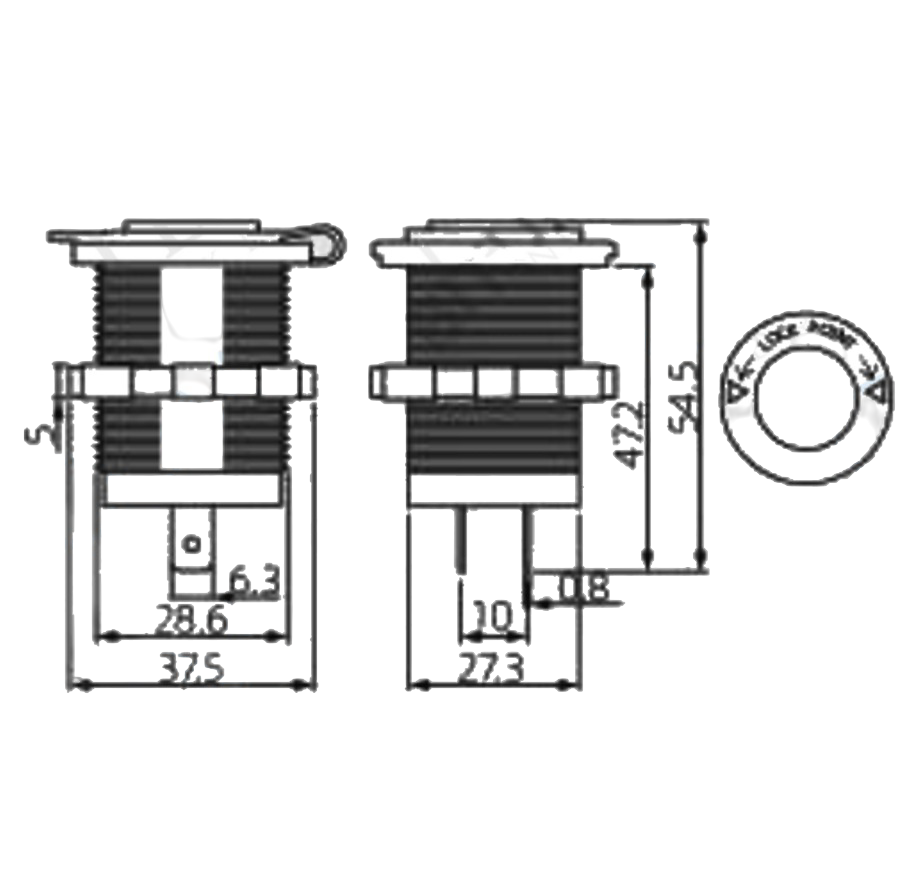 IC-246B-5 Çakmaklık Dişi Pano Tip Ø30mm