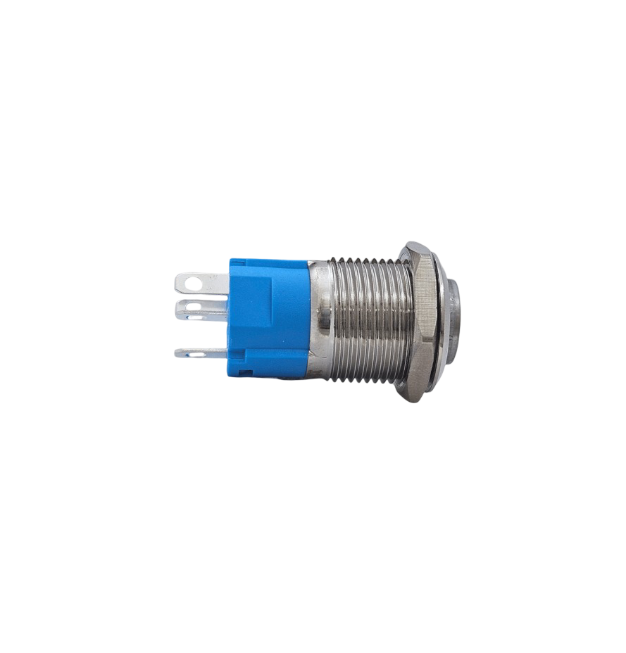 E24 16MM METAL BUTON KALICILI 12-24V BEYAZ LED 1NO/1NC