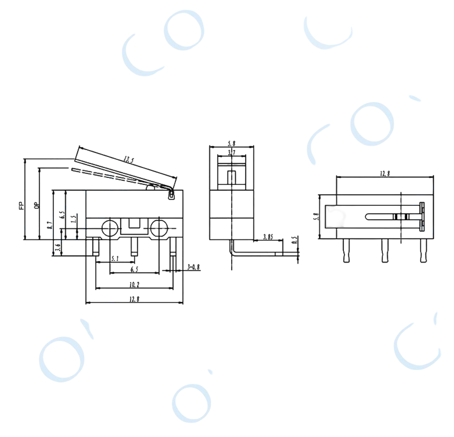 IC-162D Micro Switch Mini Paletli 90°
