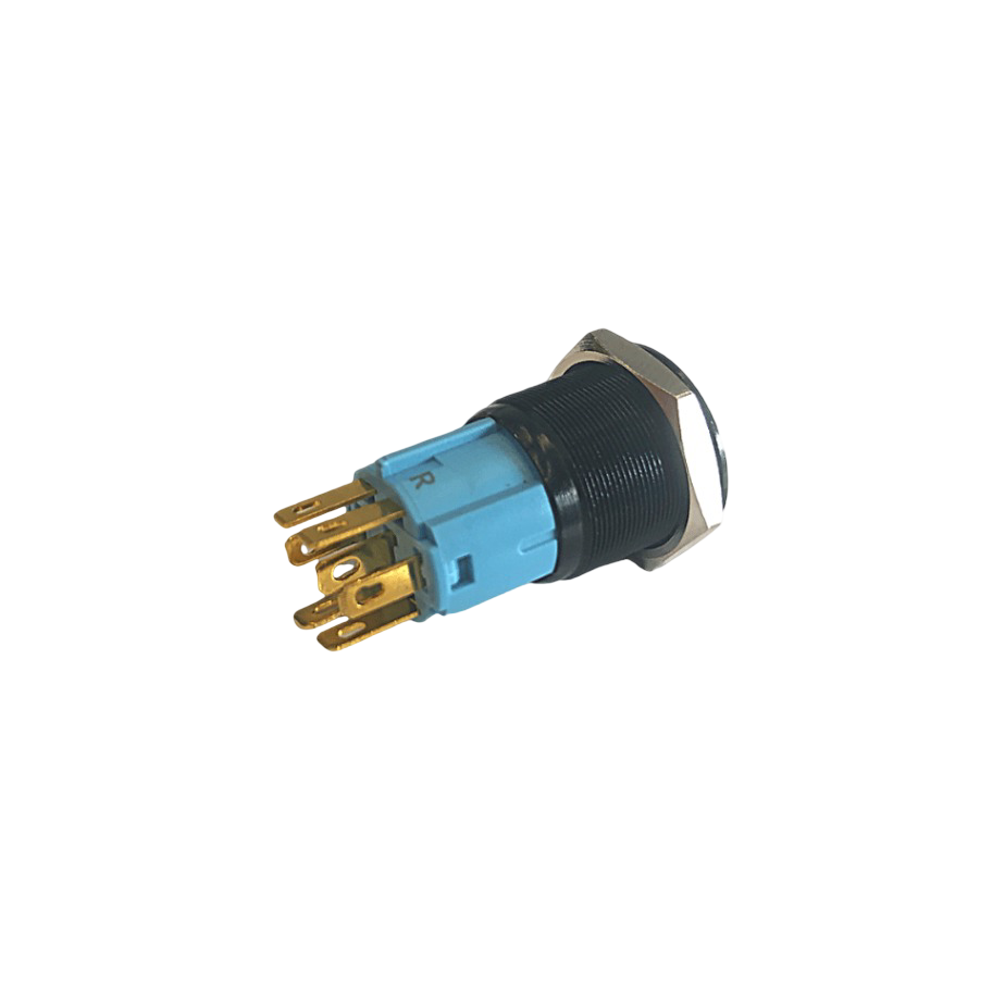 16MM SİYAH KASA 6V RGB LEDLİ KALICILI BUTON
