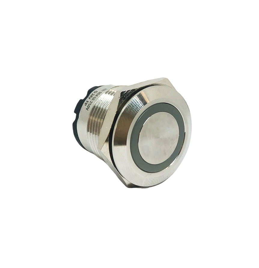 ONPOW6219F - 19mm Kalıcı Yeşil Ledli 24v Paslanmaz Çelik - 1NO IP67