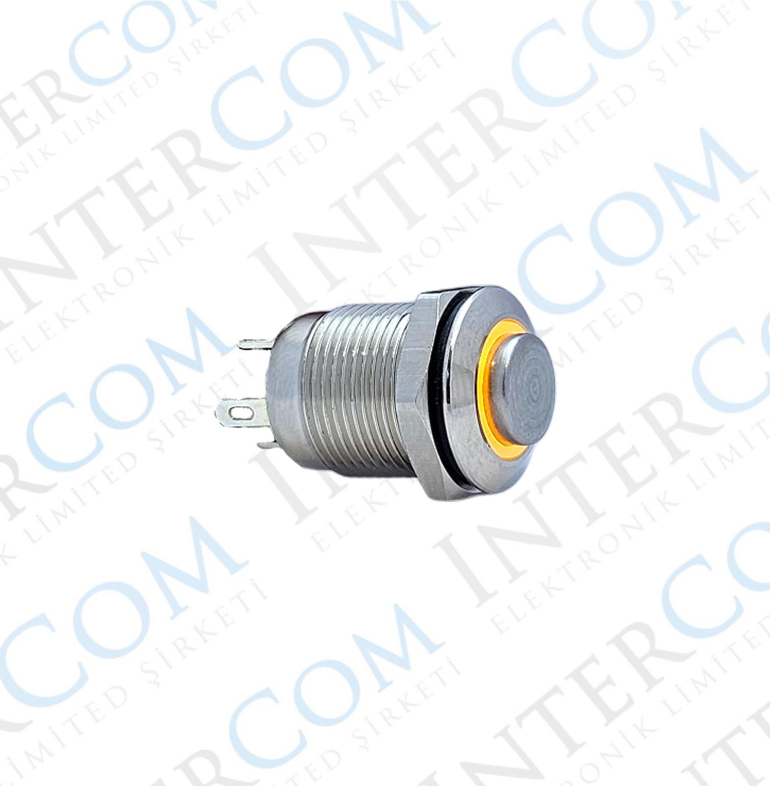 12MM YAYLI LEDLİ METAL BUTON - 1NO - IP67