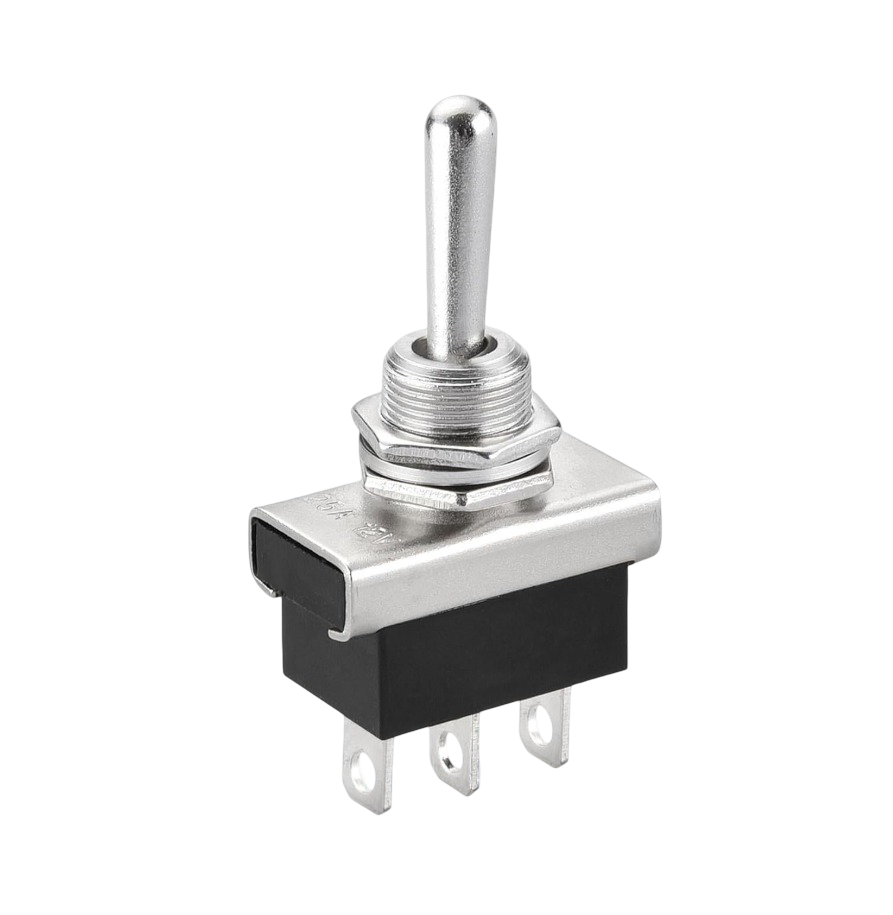 IC-151E-2 Metal Geçişli Anahtar İki Tarafa Yaylı 25 AMPER ON-OFF-ON