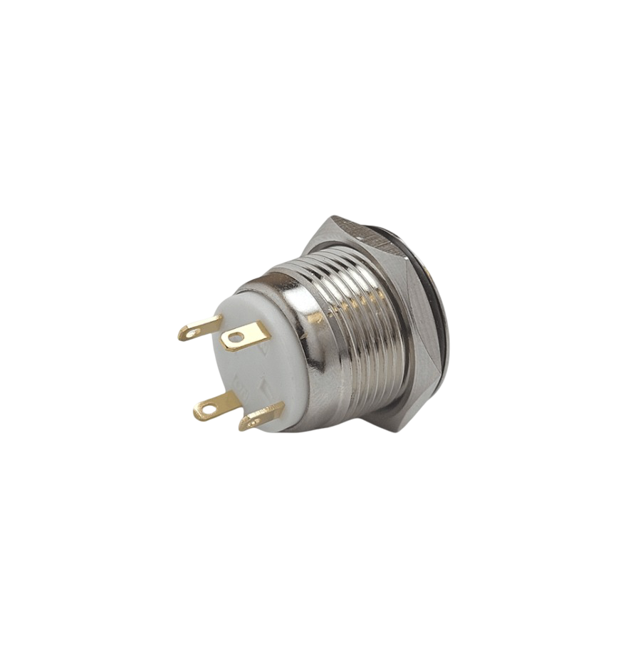 E34 16MM METAL BUTON YAYLI 12-24V KIRMIZI LED 1NO
