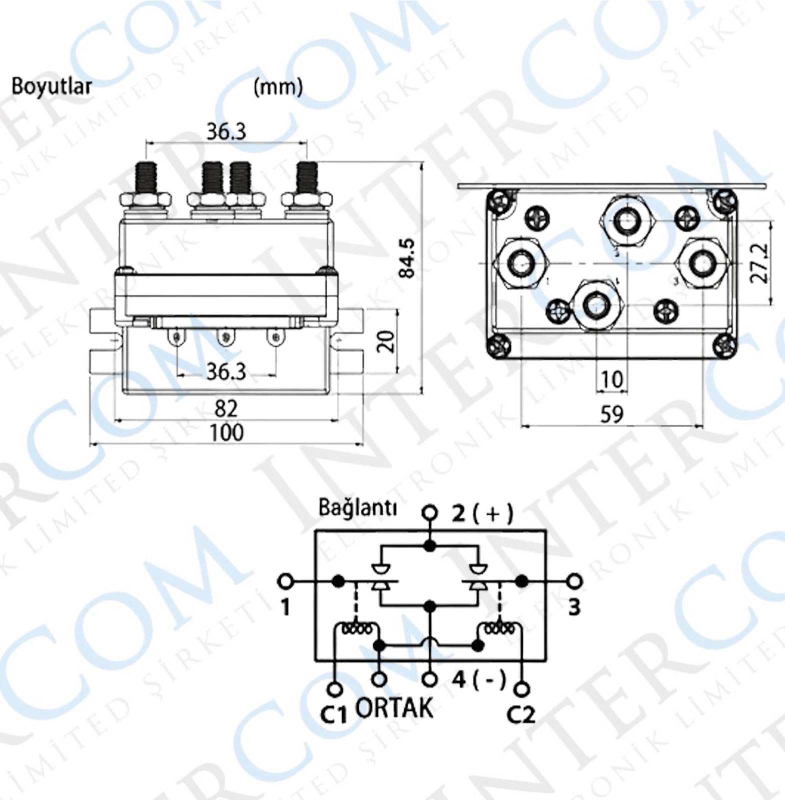 4 Kutuplu M8 Selenoid Röle 12V/24V - 500A