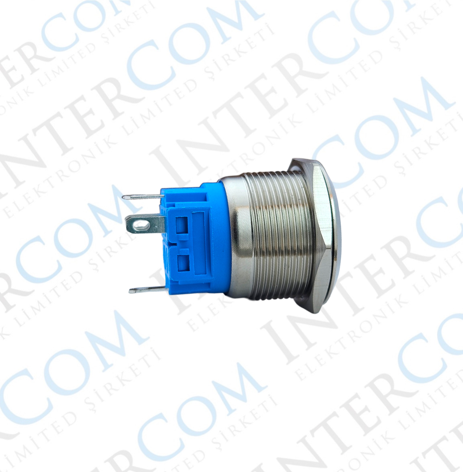 E88 22MM METAL BUTON KALICILI 12-24V BEYAZ LED 1NO/1NC