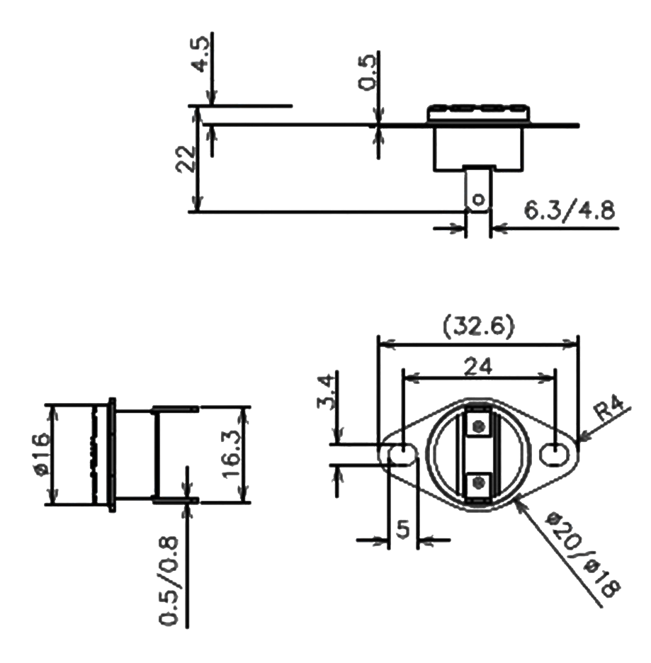 IC-269 Bi Metal Termostat (A) Normalde Kapalı Kontak Plastik