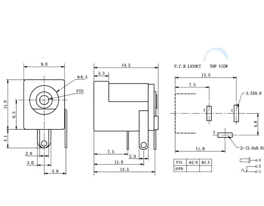 IC-256 DC Jak Şase 2.5mm
