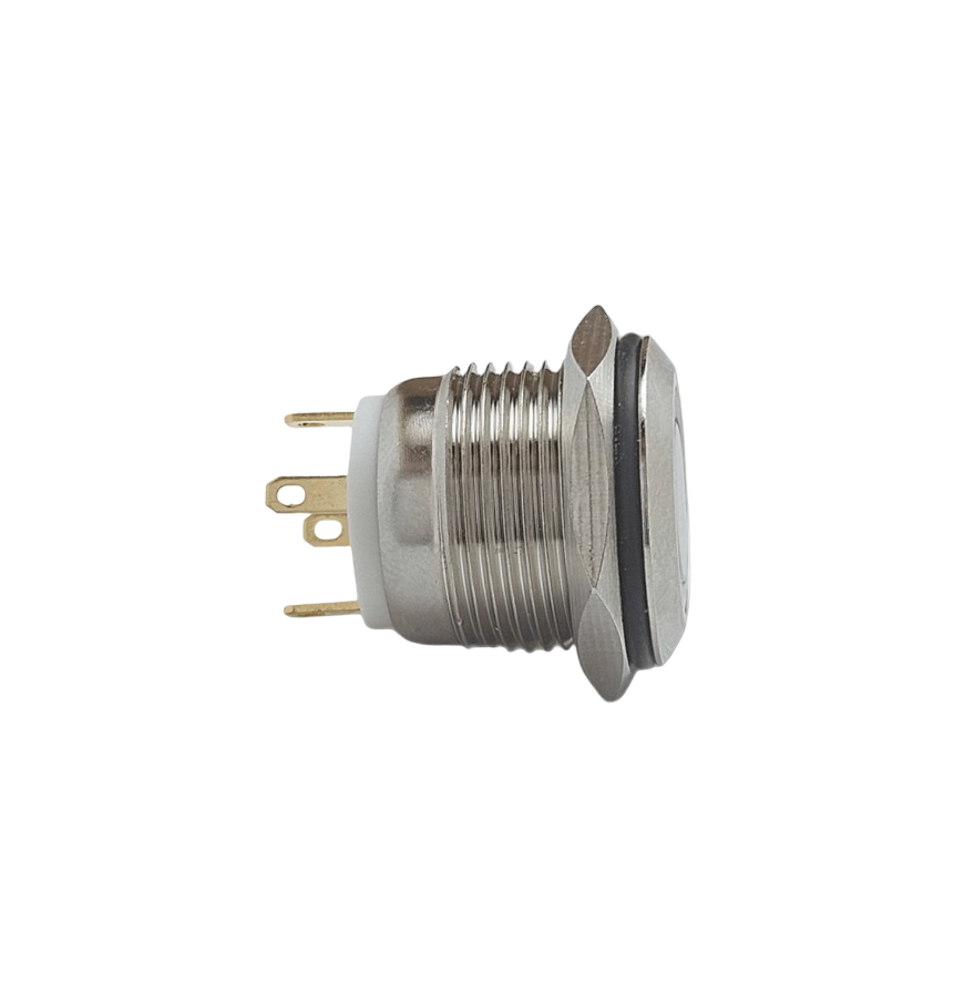 E39 16MM METAL BUTON YAYLI 12-24V BEYAZ LED 1NO