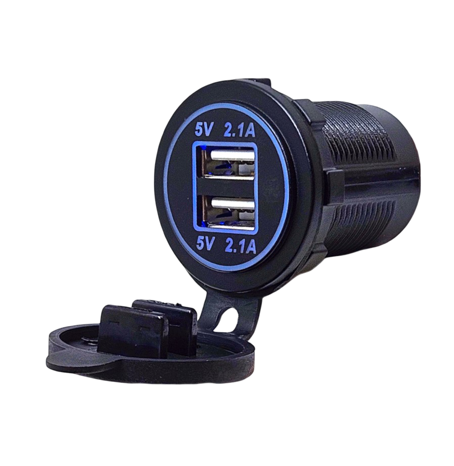 IC-266C-1 PANO TİP İKİLİ USB 4.2A MAVİ LEDLİ