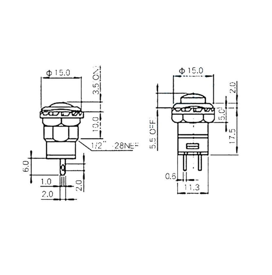 IC-185D BUTON PLASTİK KALICILI 12MM 2P
