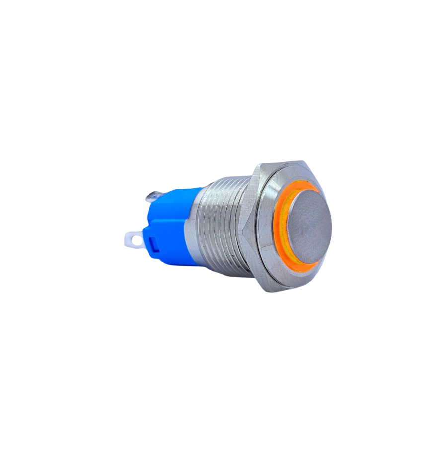 E23 16MM METAL BUTON KALICILI 12-24V TURUNCU LED 1NO/1NC