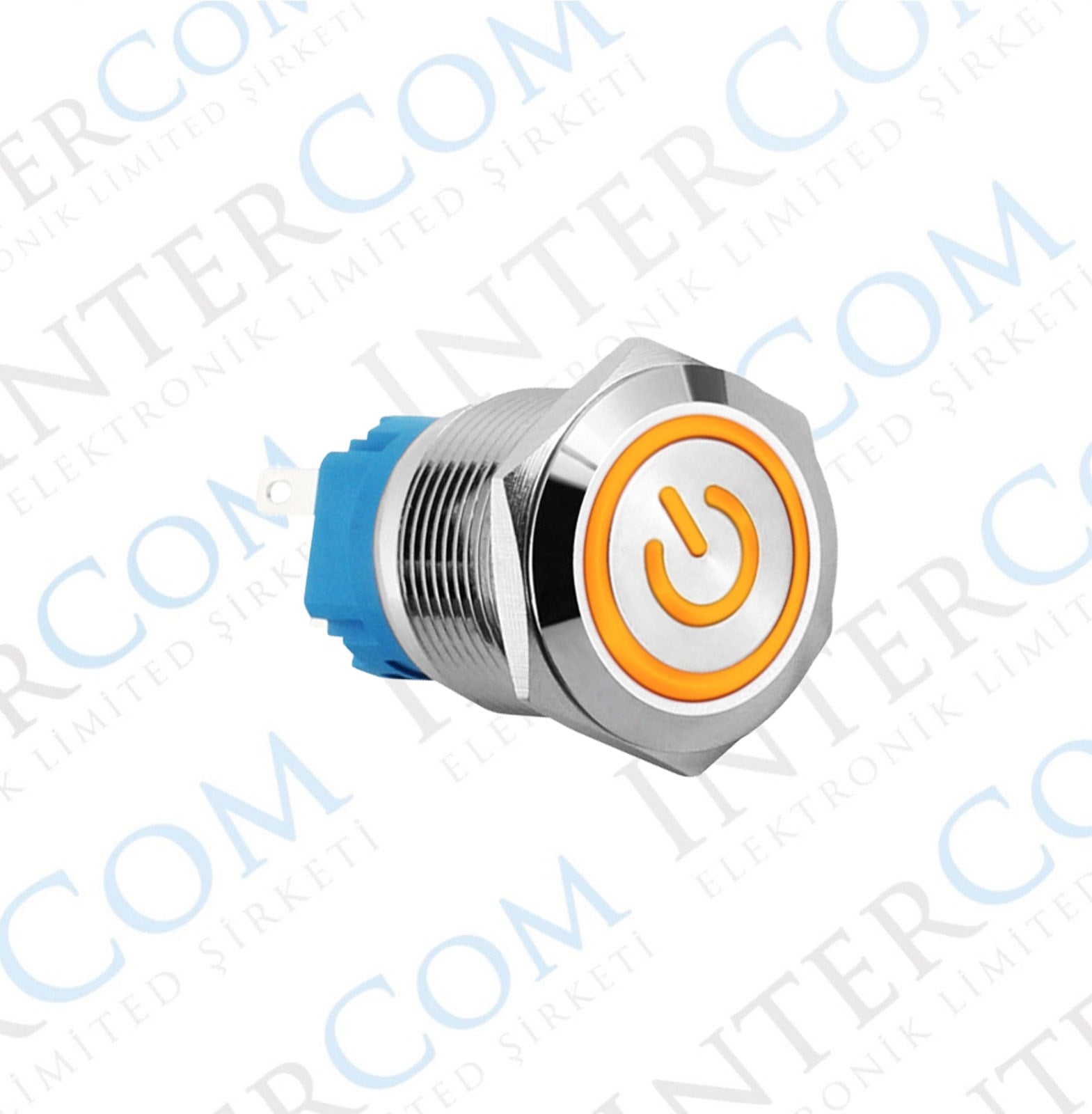 E48T 19MM METAL BUTON KALICILI 12-24V TURUNCU LED 1NO/1NC