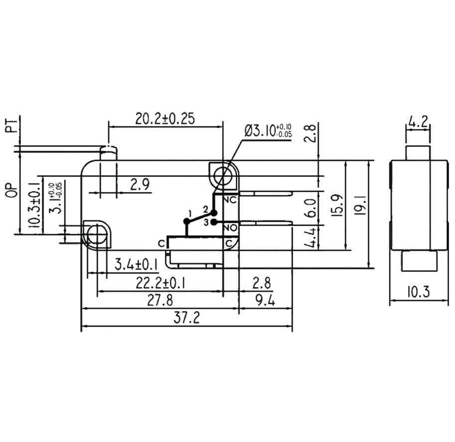 IC-170-0 Micro Switch Paletsiz 3A