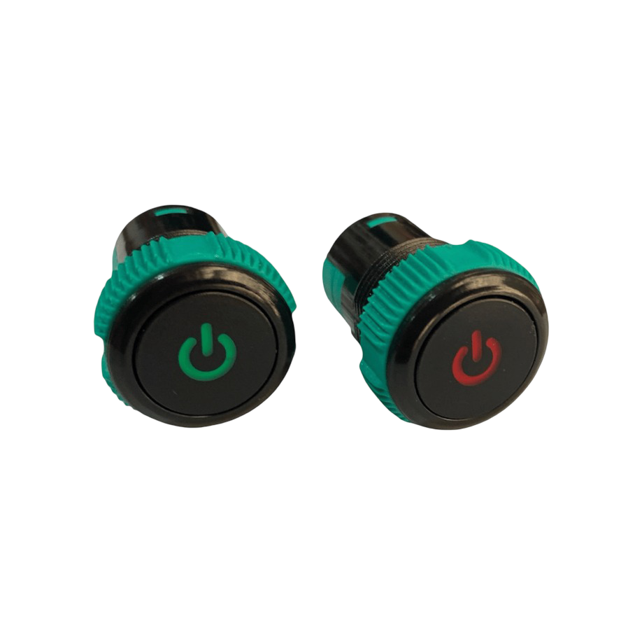 IPS19-10ZT  19mm Plastik LEDli Kalıcılı Power simgeli Buton