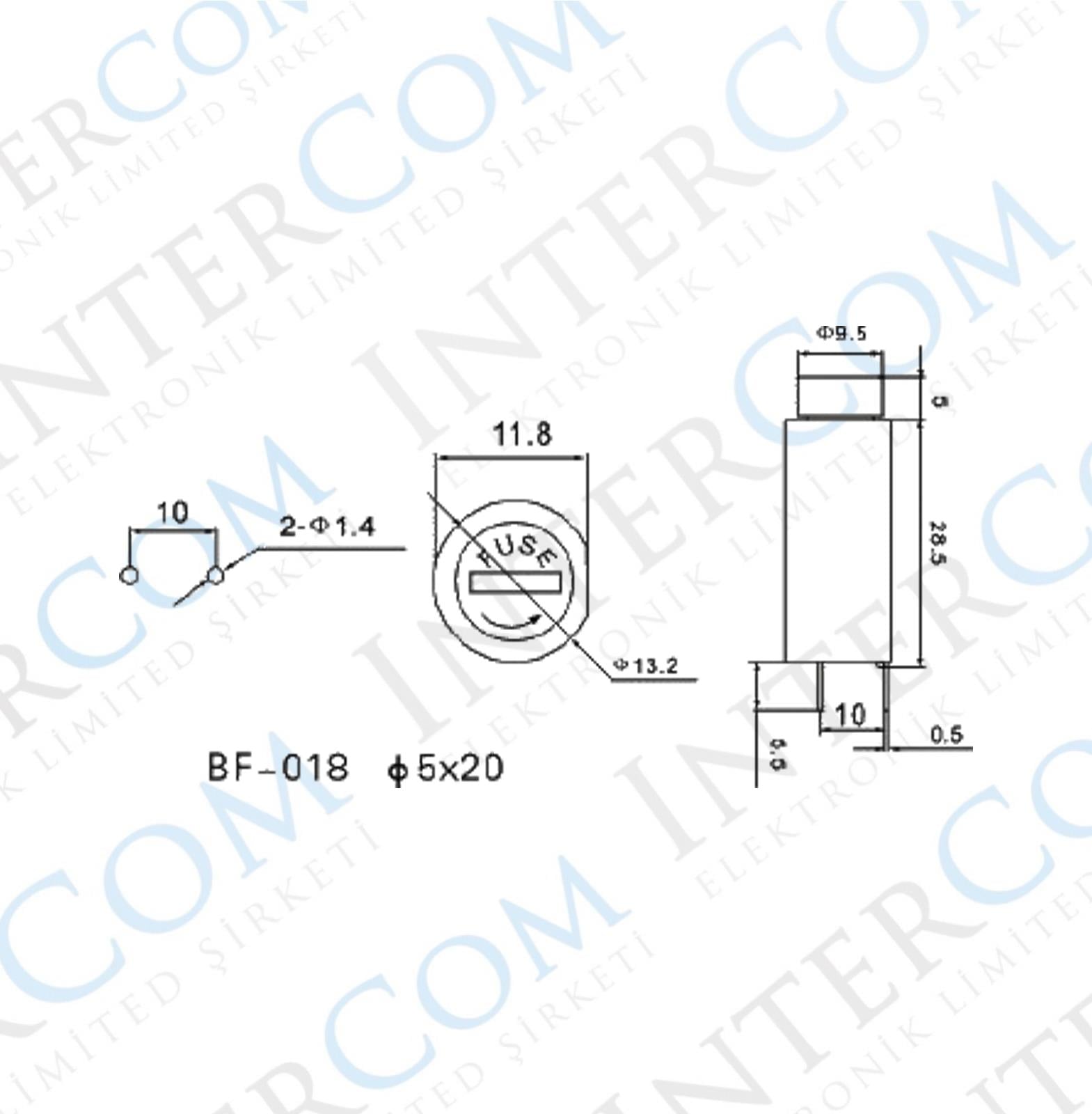 IC-235D Sigorta Yuvası 5x20mm 180° PCB