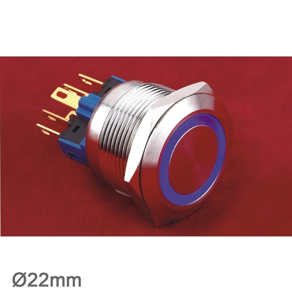 GQ22-11ZE 22mm Metal LED'li Kalıcı Buton IP65
