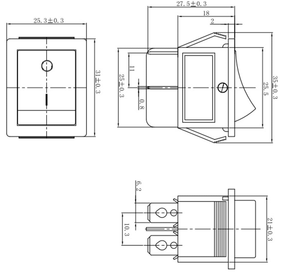 IC-104 Geniş Işıklı Anahtar ON-OFF 