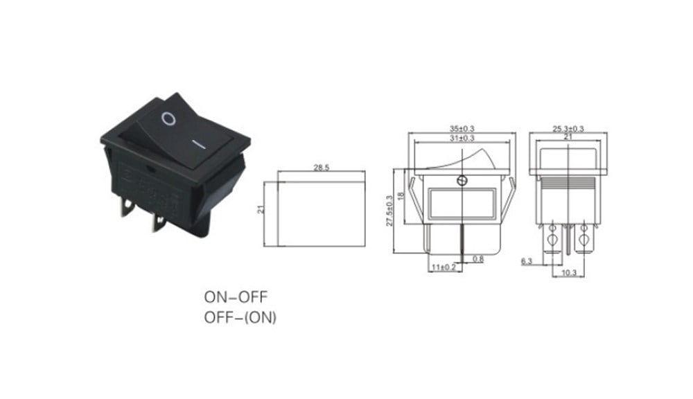 IC-109 Geniş Işıksız YAYLI Anahtar OFF-MOM