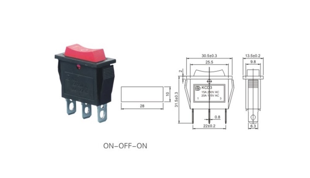 IC-115 Dar Işıksız Anahtar ON-OFF-ON
