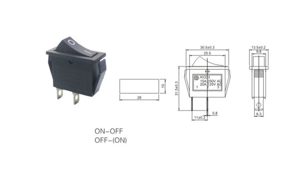IC-116 Dar Işıksız YAYLI Anahtar OFF-MOM 