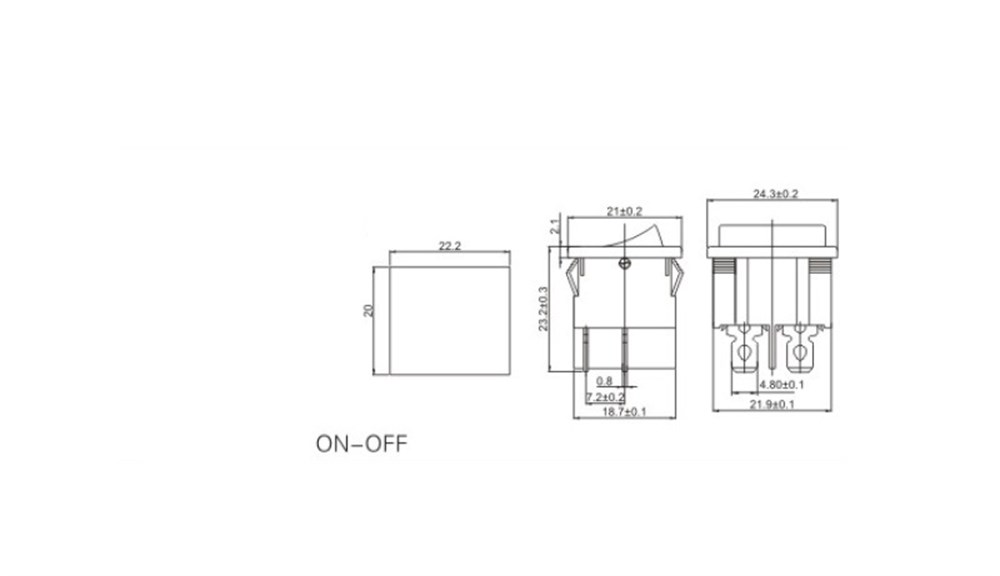IC-127 Orta boy Işıksız Anahtar ON-OFF 4P 