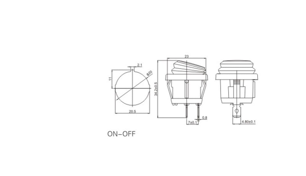 IC-133W Yuvarlak Işıksız Anahtar Su Geçirmez 